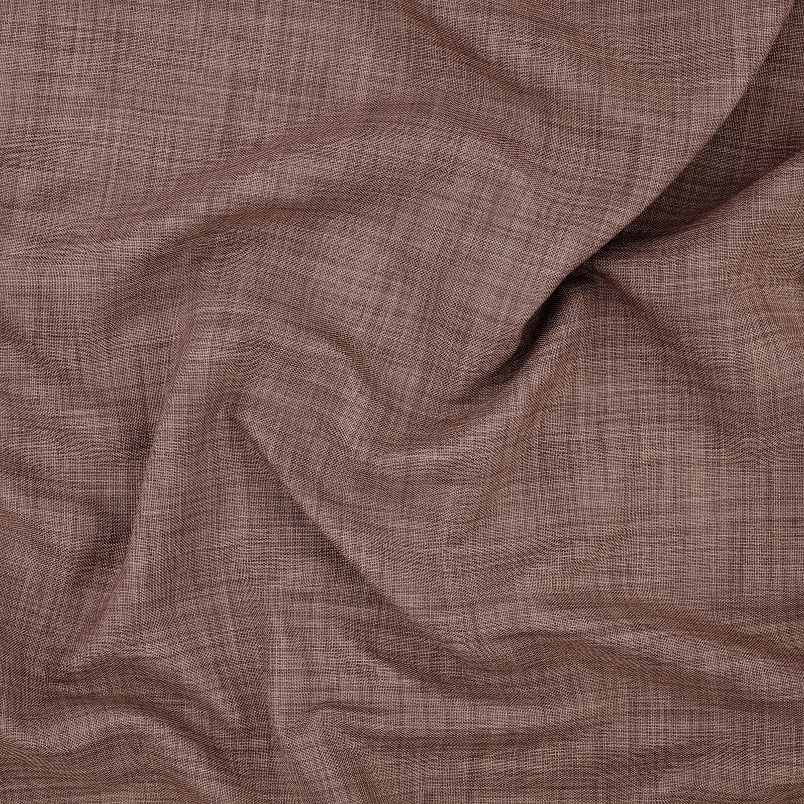 Dusky mauve taupe fabric with fine crosshatched weave in soft flowing folds