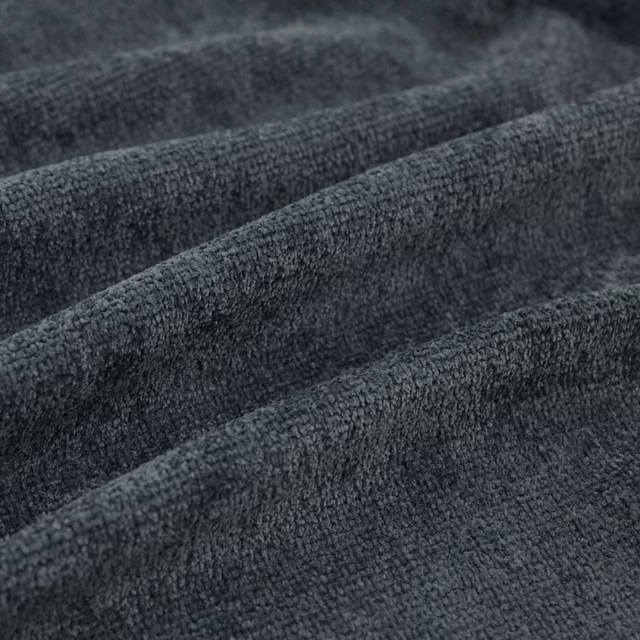 Deep charcoal-grey Suave fabric with nubby woven texture in soft folds