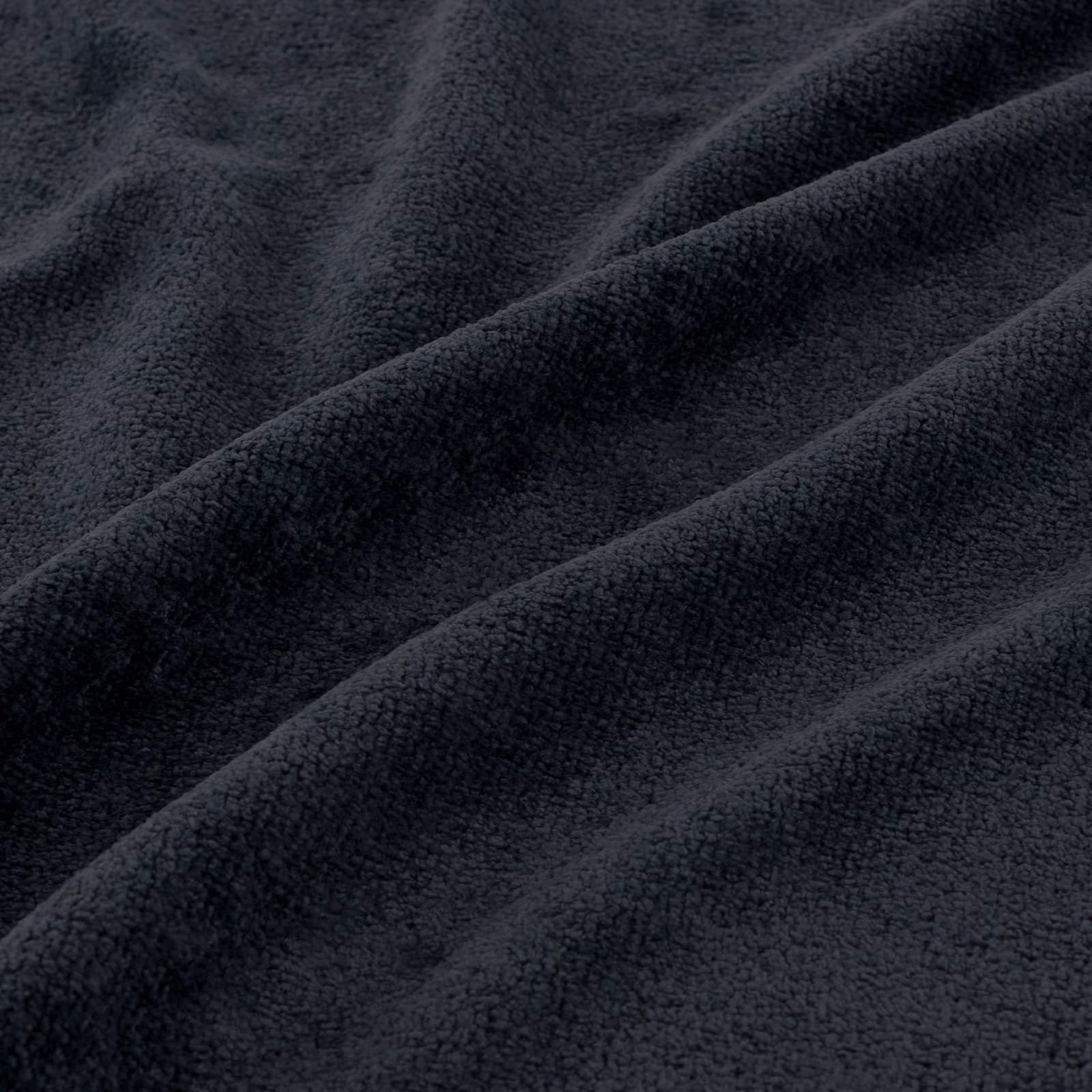 Deep navy Suave fabric with a softly raised, light-catching pile