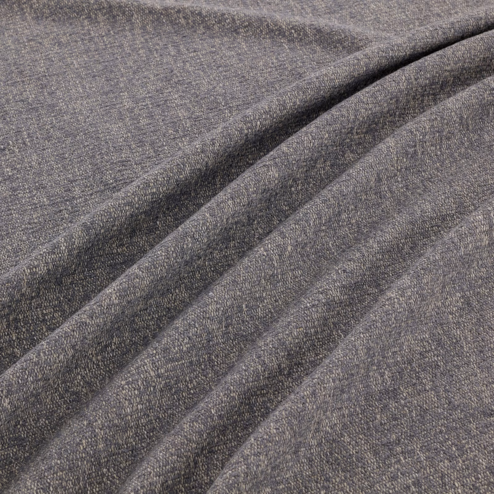 Close-up of charcoal Seasmoke fabric showing fine tonal weave and folded texture