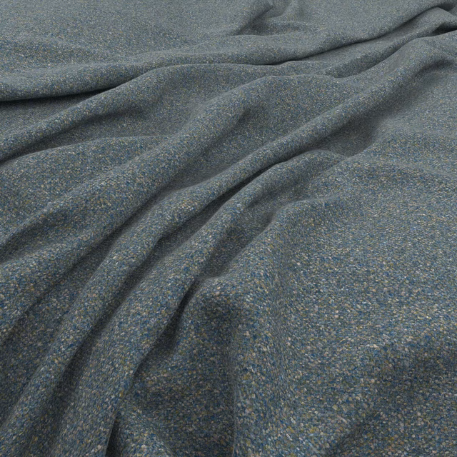 Blue-grey tweed with warm flecks and softly folded textured surface