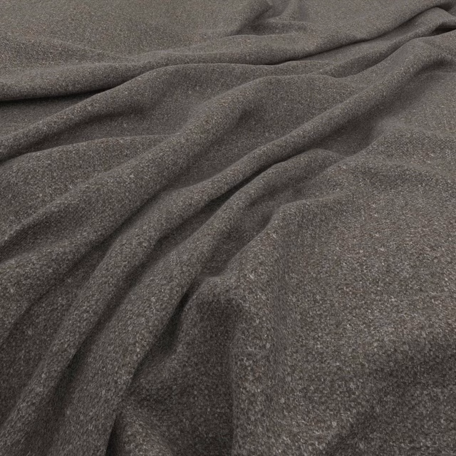 Dark charcoal-grey Tweed Pepper fabric with warm flecks and soft folds