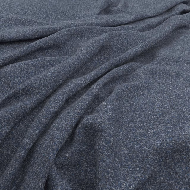 Charcoal blue-grey tweed with fine flecks and softly folded tactile texture