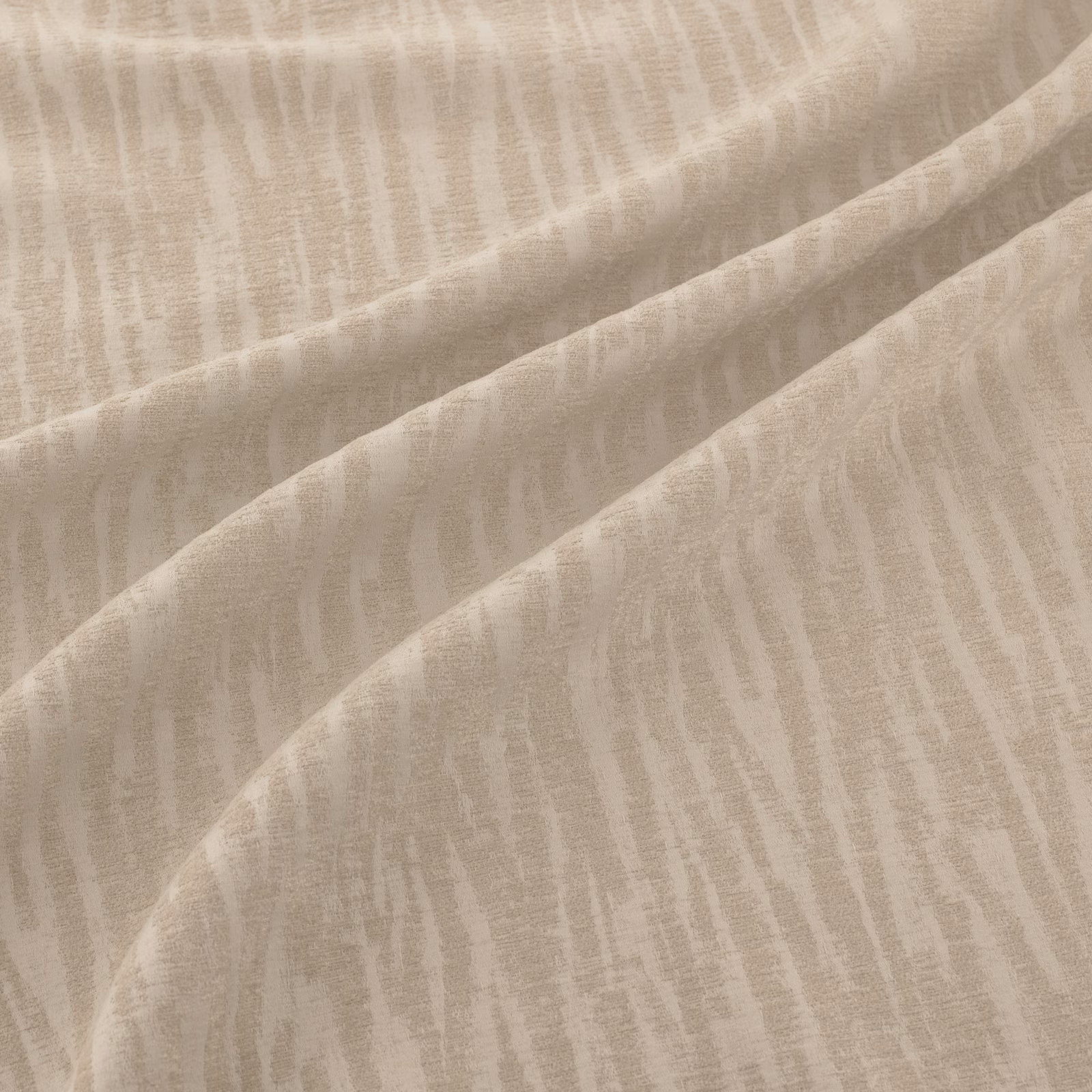 Warm ecru textile with soft vertical striations and a lightly textured surface