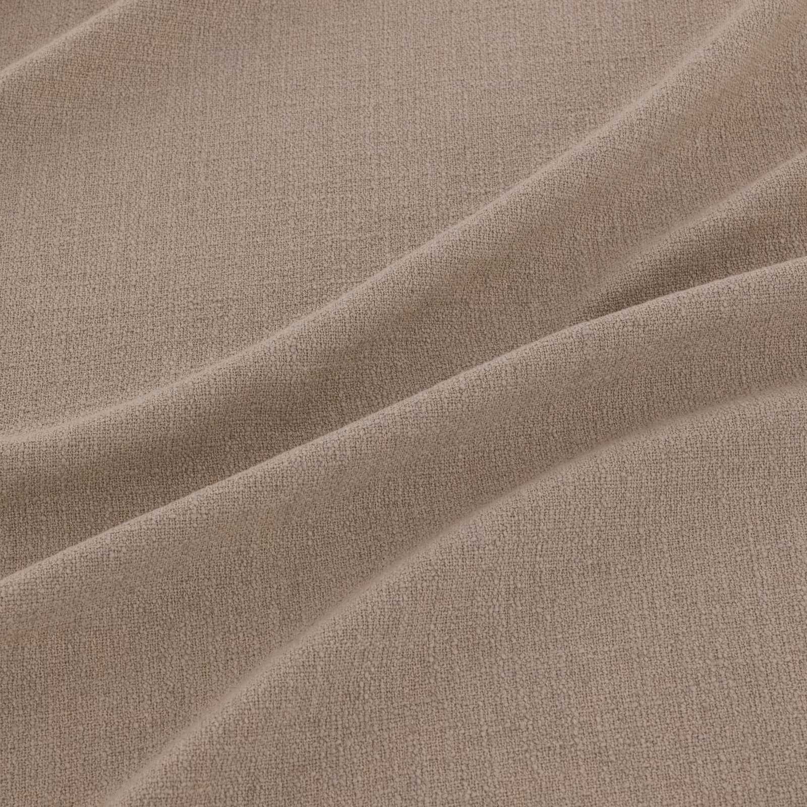 Warm taupe Umbria fabric with fine woven texture and soft diagonal folds