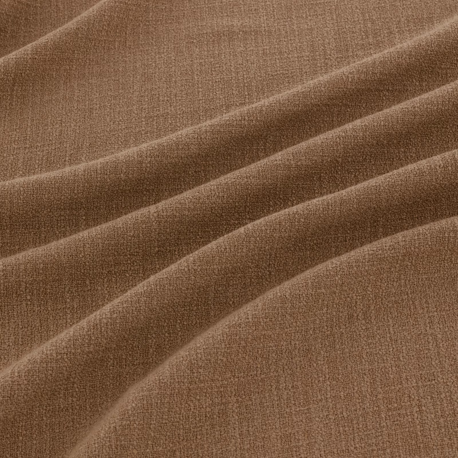 Warm fennel-brown woven textile with soft diagonal folds and fine surface texture