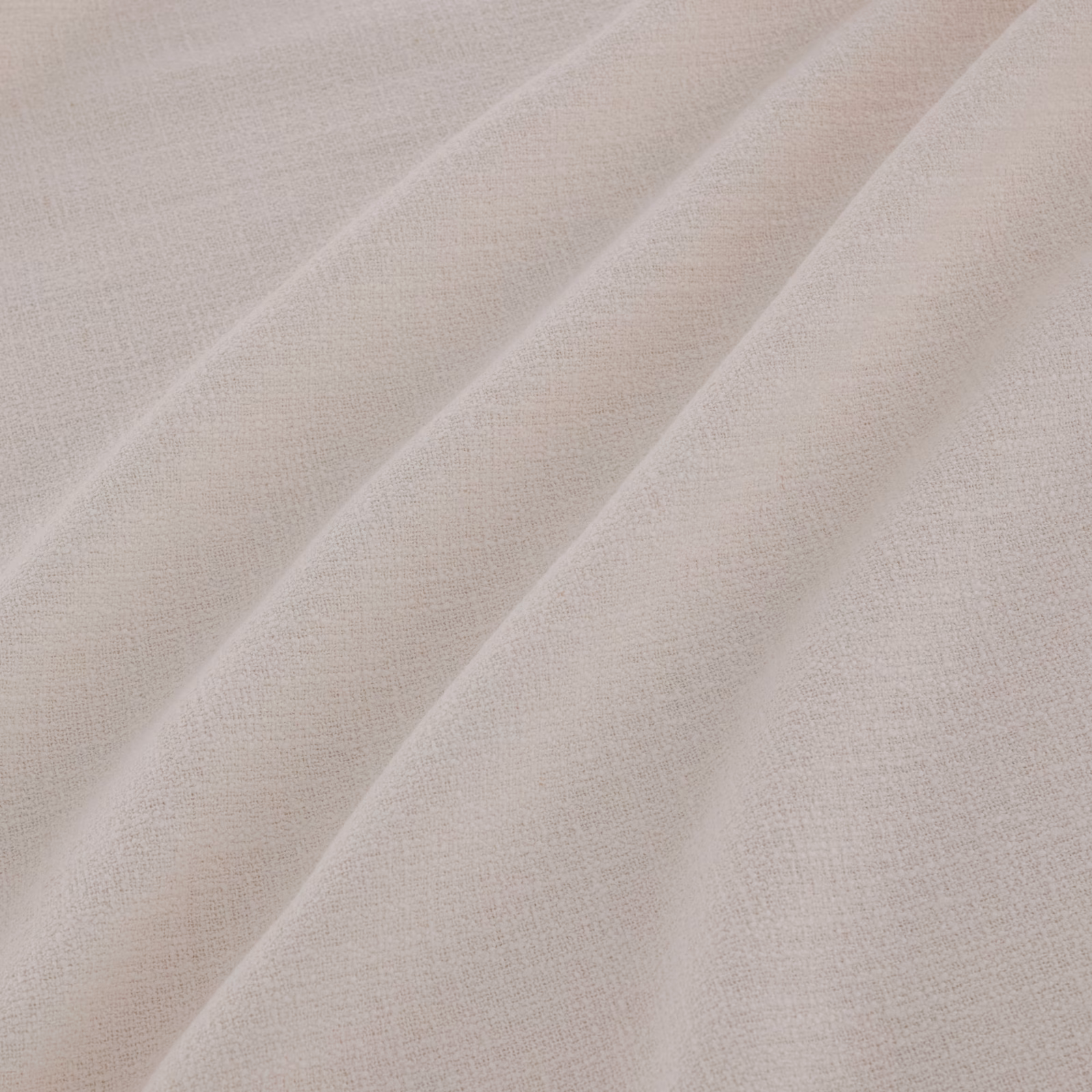 Pale snow-ivory fabric with a fine plain weave falling in soft diagonal folds