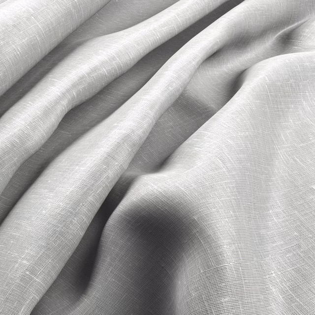 Pale silver-grey fabric with fine crosshatch weave gathered into soft folds