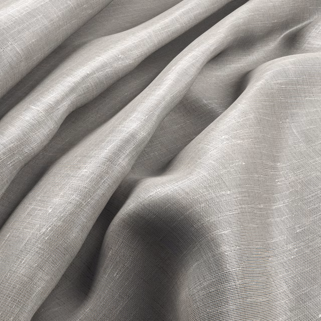 Close-up of soft quartz-grey woven fabric draped into fluid folds with fine crosshatch texture