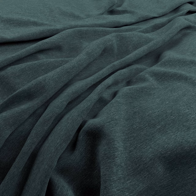 Deep Atlantic teal velvet with rippled folds and softly shifting highlights