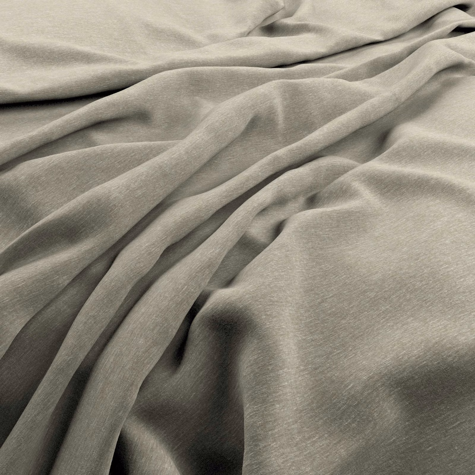 Soft magnesium-grey velvet-like surface folded into deep, light-catching drapes
