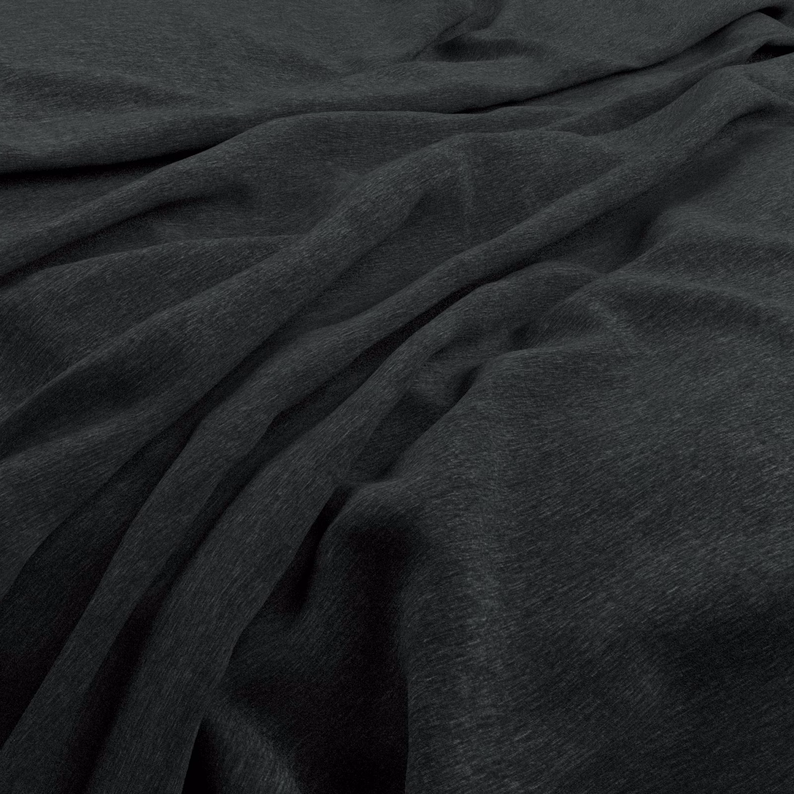 Deep petrol blue-green velvet with a soft nap draped in broad, shadowed folds