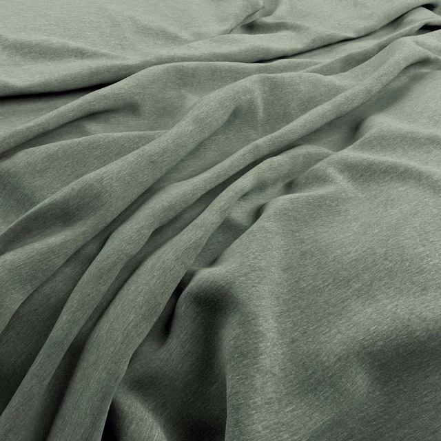 Draped muted seaglass green velvet showing smooth pile and shaded folds