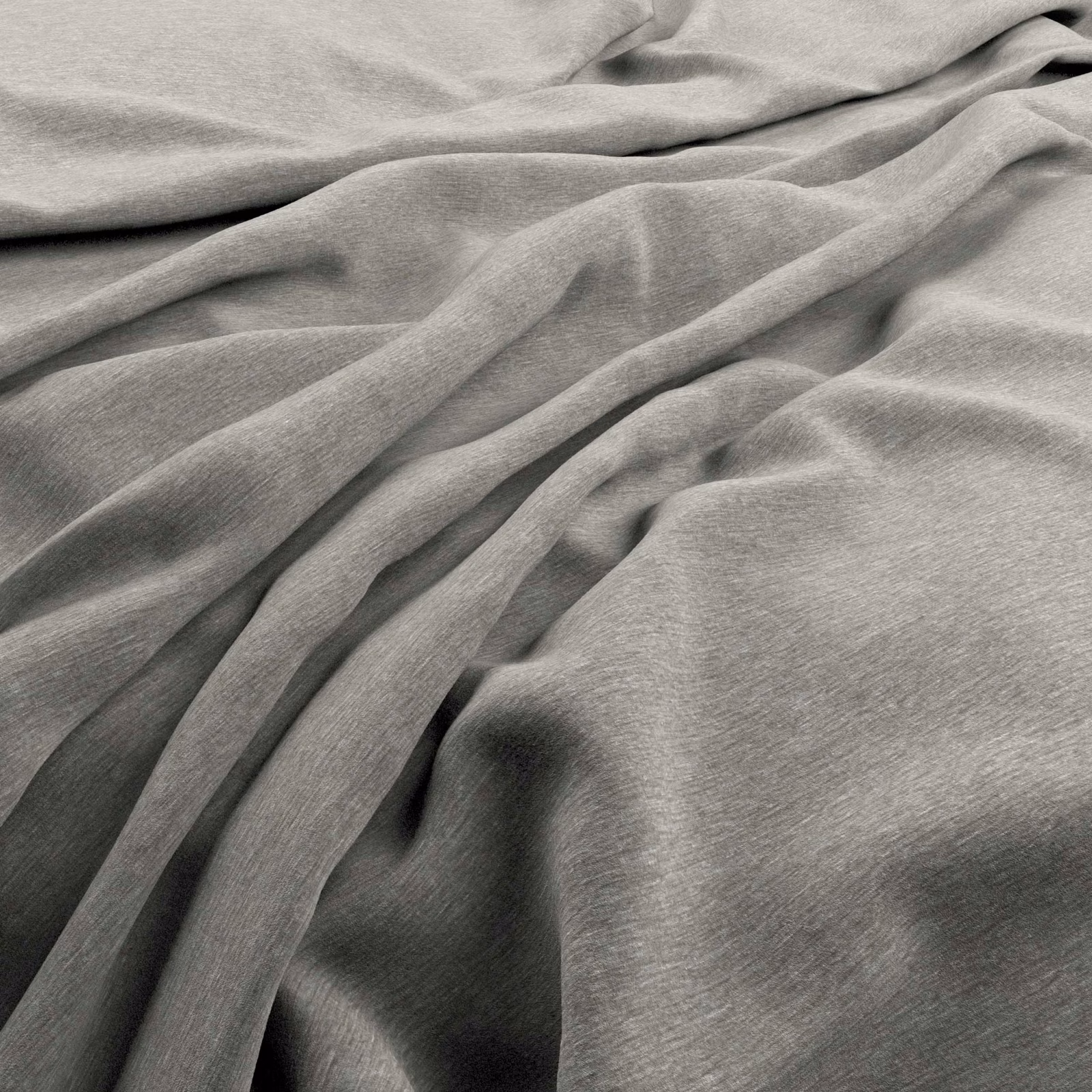 Cool silver-grey velvet fabric draped in folds with subtle brushed sheen