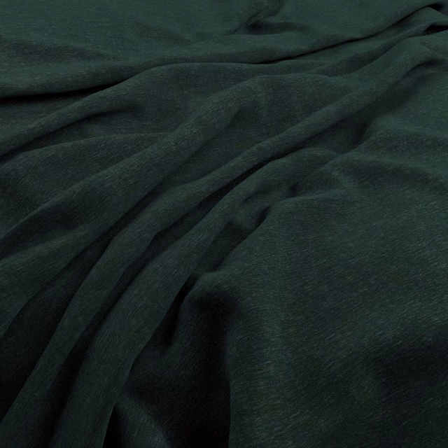 Deep viridian green velvet draped in folds with subtle directional sheen