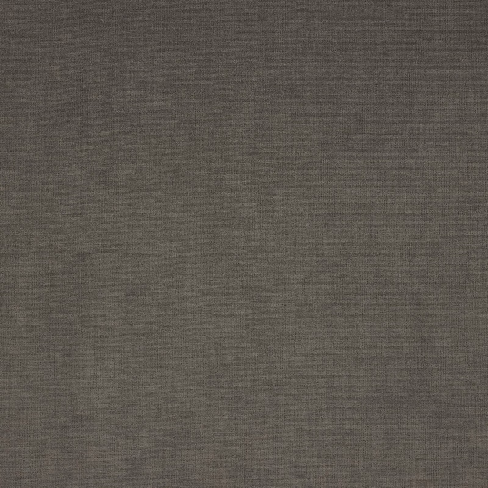 Deep taupe-grey plain weave with subtle mottled texture and earthy charcoal undertones