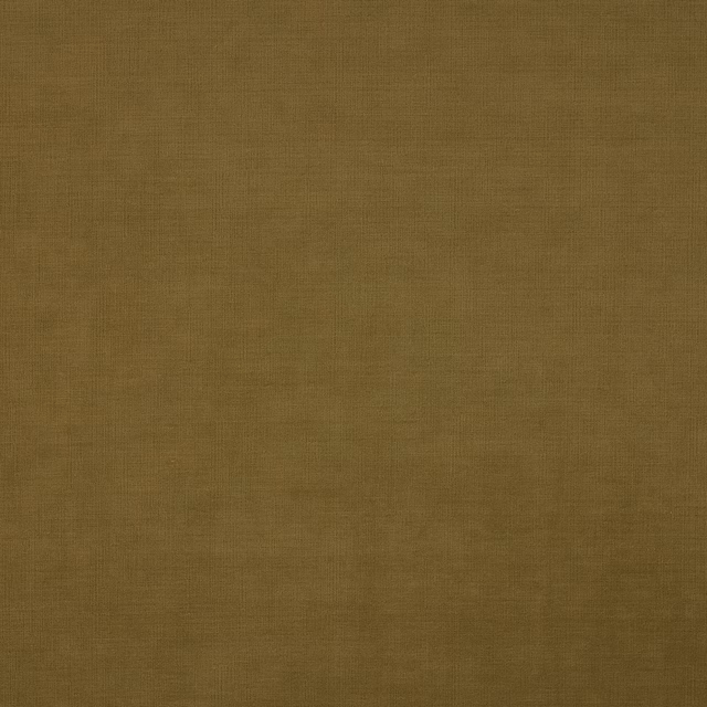 Close-up of muted Dijon mustard-brown fabric with a fine tonal plain weave