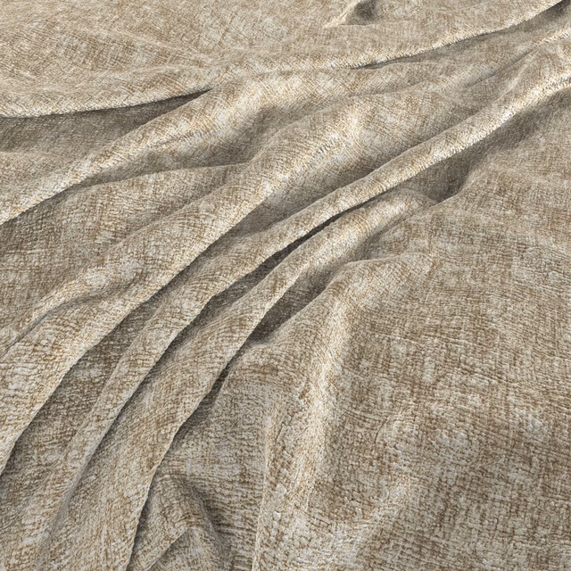 Warm antique beige crosshatched weave falling into soft layered folds