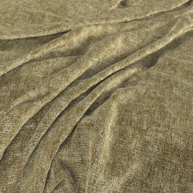 Muted olive-fennel woven fabric with fine crosshatch texture and soft draped folds