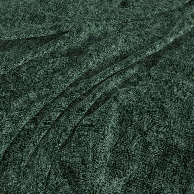 Deep forest-green fabric with a finely crosshatched, softly crumpled surface