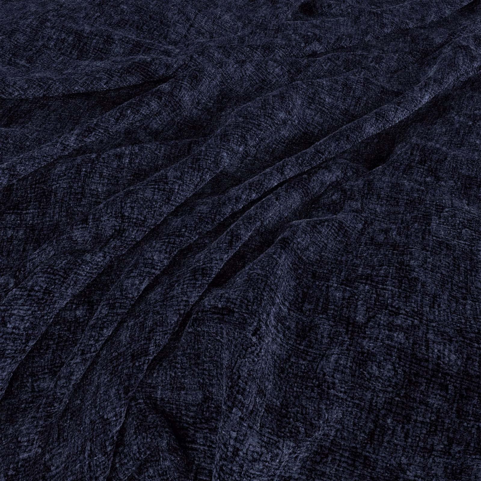 Deep ink navy textile with fine crosshatched texture and softly highlighted folds