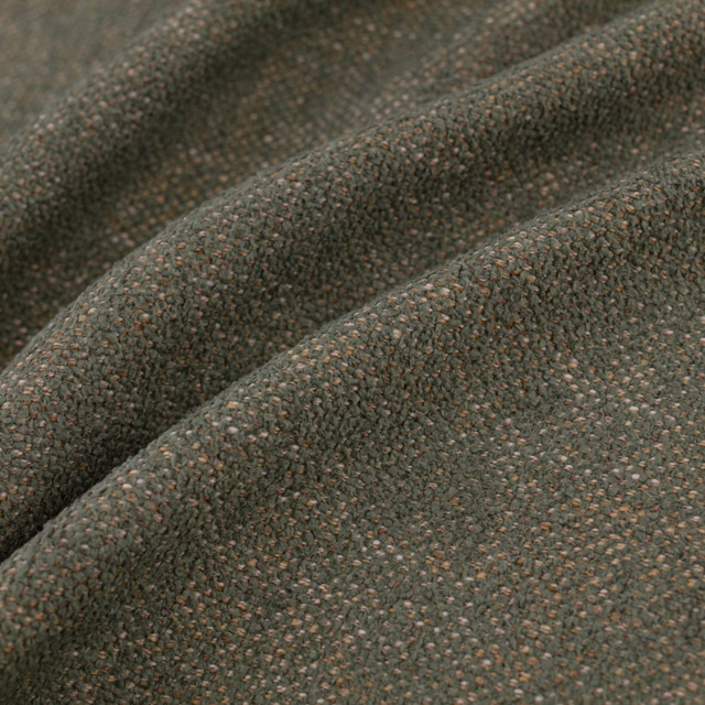Muted seafoam-green woven fabric with brown flecks and pronounced tactile texture