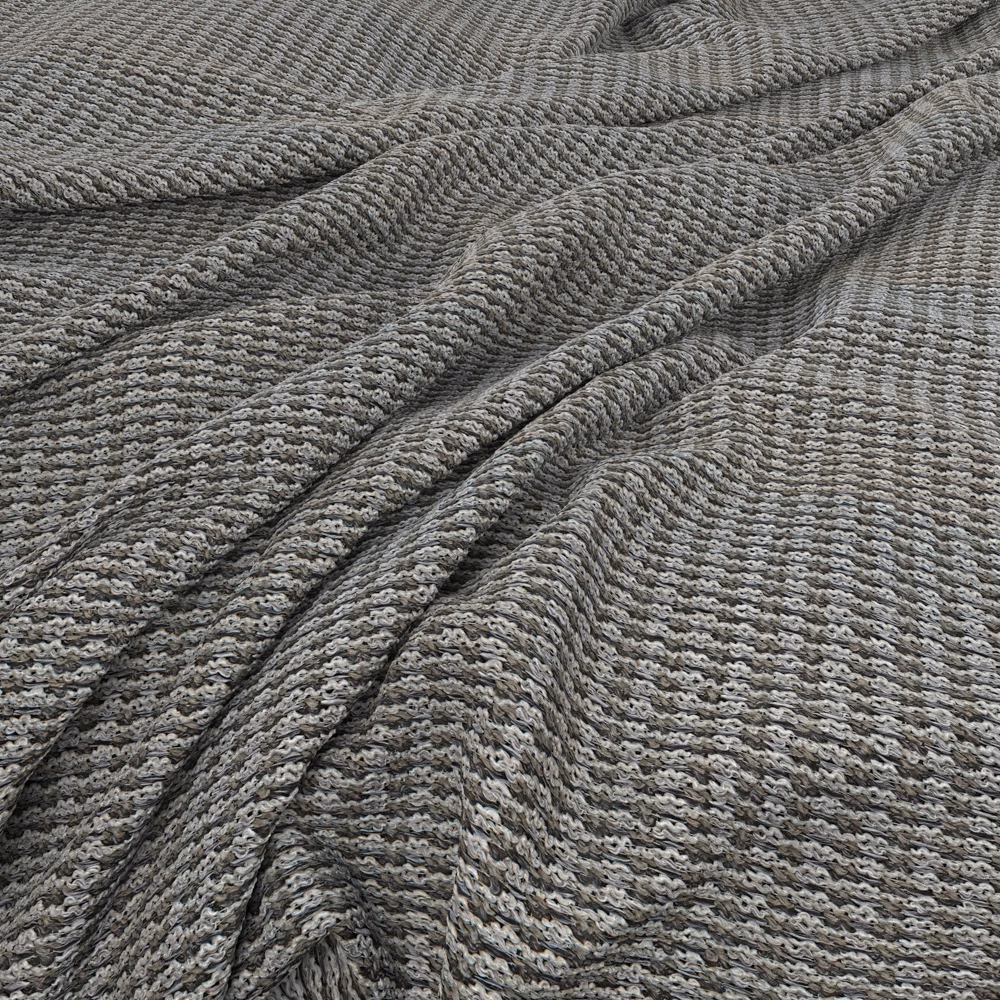 Chocolate-taupe waffle fabric with fine ridges and softly shaded folded texture