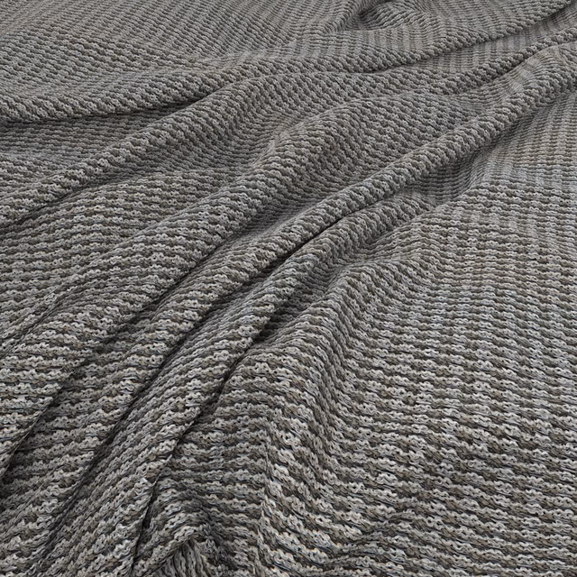 Chocolate-taupe waffle fabric with fine ridges and softly shaded folded texture