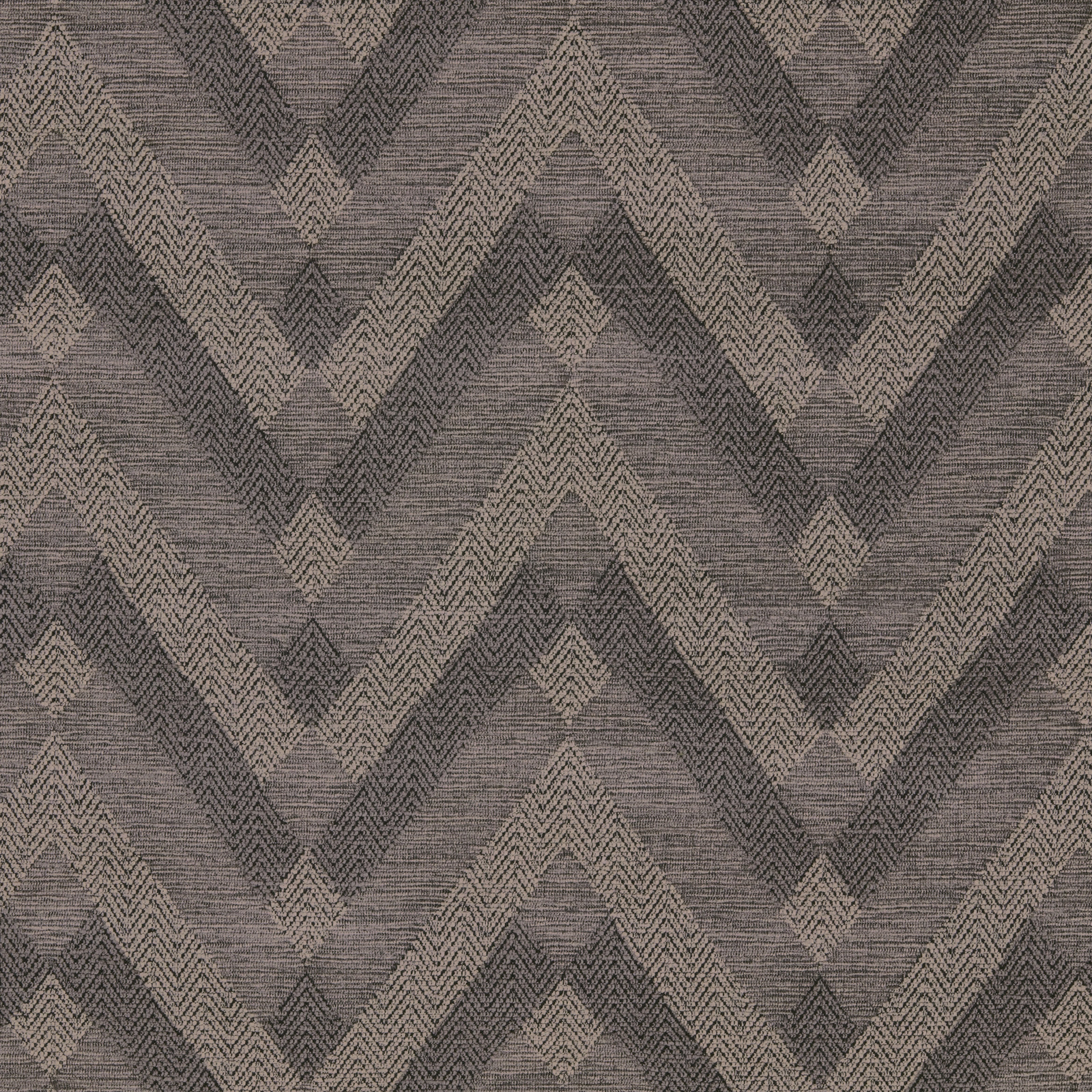 Taupe and brown chevron woven fabric with a textured herringbone surface