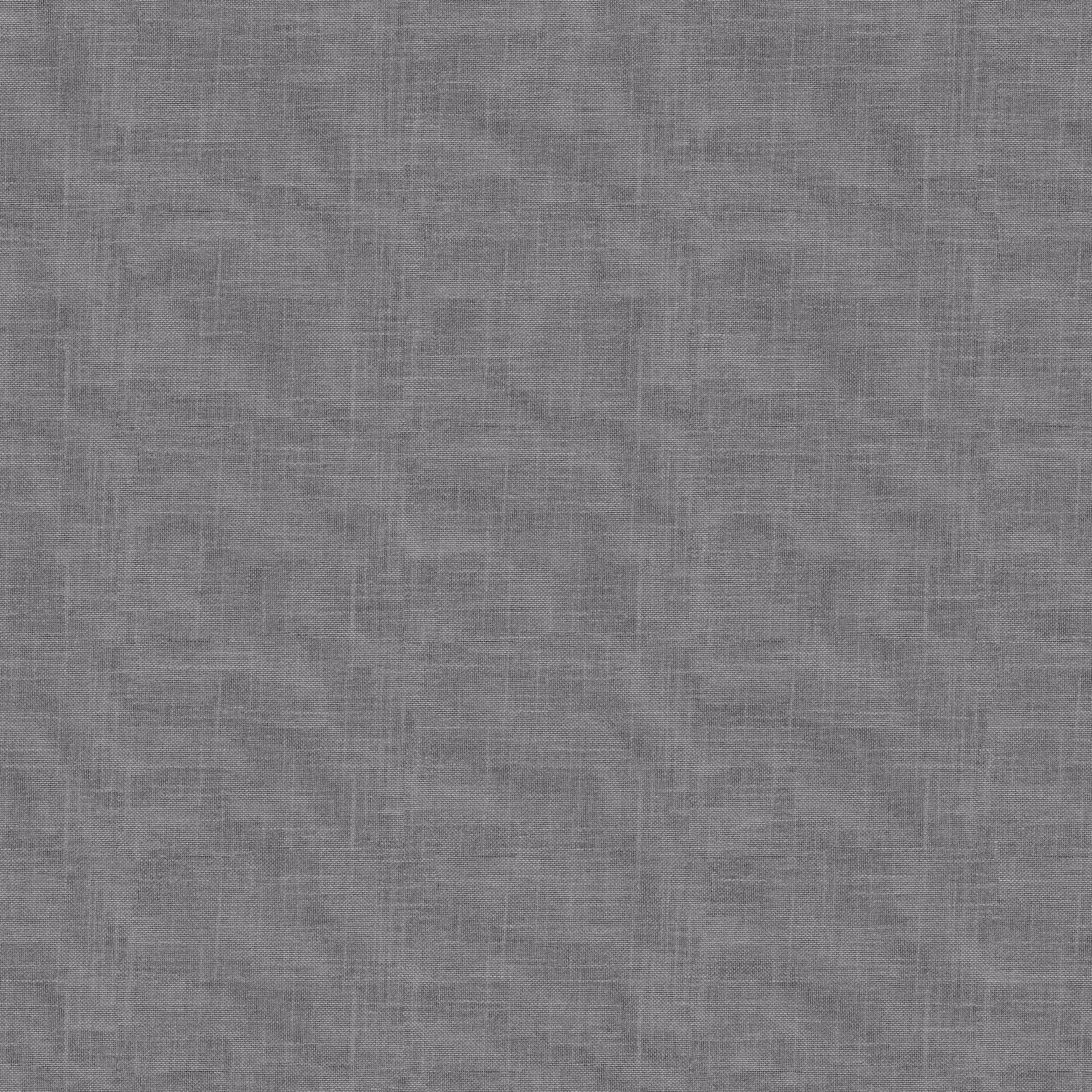 Cool smoke grey plain-woven fabric with subtle linen-like texture