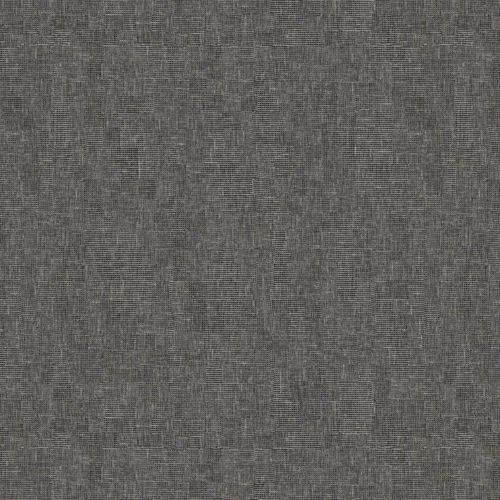 Close-up of a cool steel-grey plain woven curtain fabric with fine texture