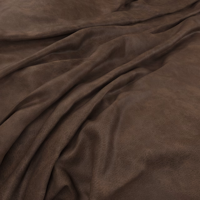 Warm mocha-brown cloth with a softly brushed nap and deep fluid folds