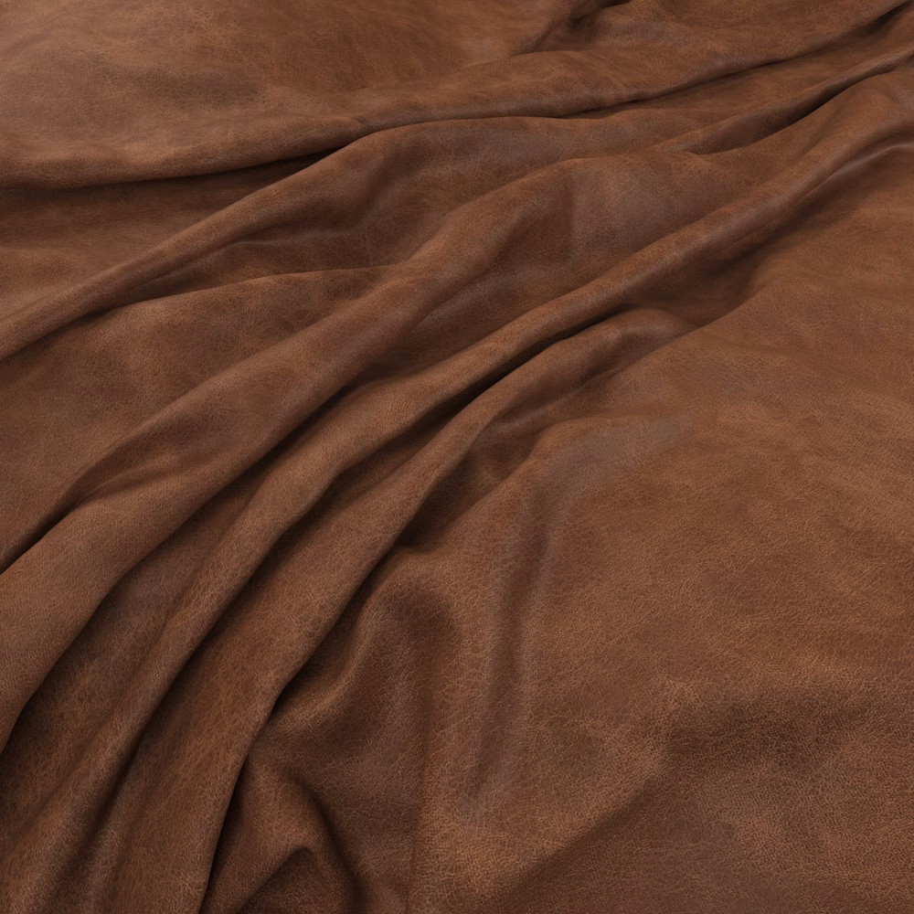 Warm russet-brown brushed fabric draped in soft folds with subtle tonal shading