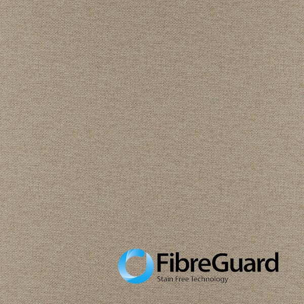 Warm barley beige plain weave with subtle taupe flecks and fine texture