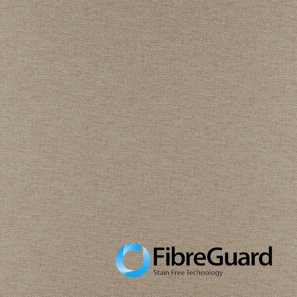 Warm barley beige plain weave with subtle taupe flecks and fine texture
