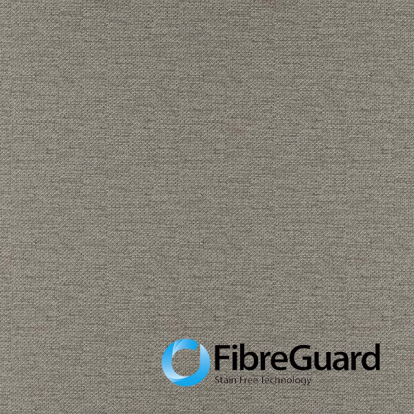 Close-up of cool taupe-grey Alberta fabric with a fine, subtly flecked woven texture