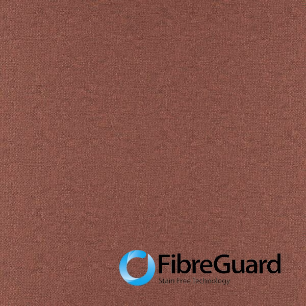 Close-up of muted strawberry terracotta fabric with a fine, subtly varied woven texture