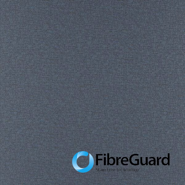 Muted sapphire blue-grey plain weave showing a fine, grainy upholstery texture