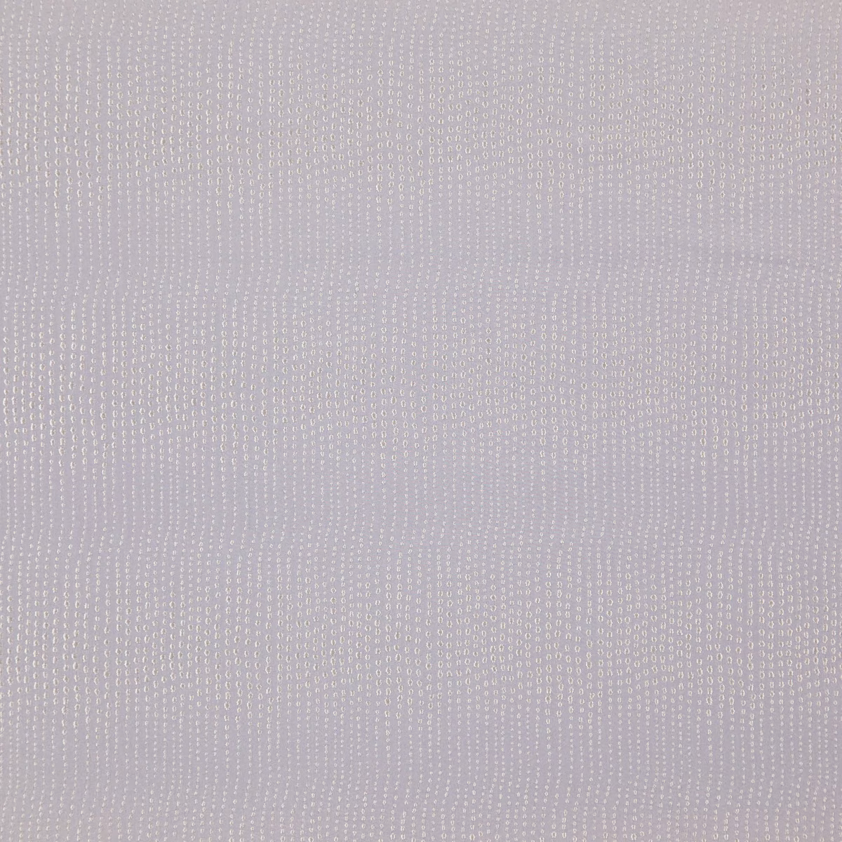 Cool lavender-grey fabric with tiny pale looped dots in a fine vertical weave