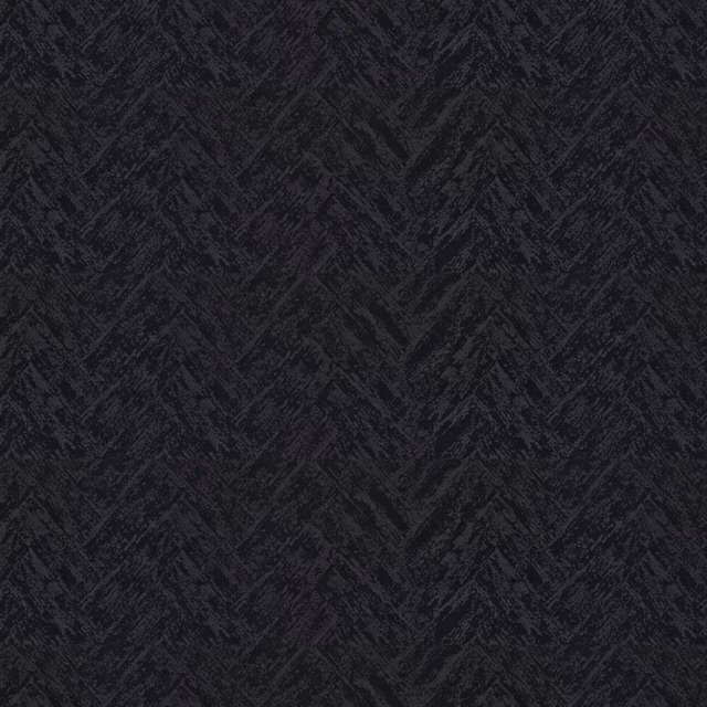 Near-black Onyx fabric with a broken charcoal chevron texture and distressed woven surface