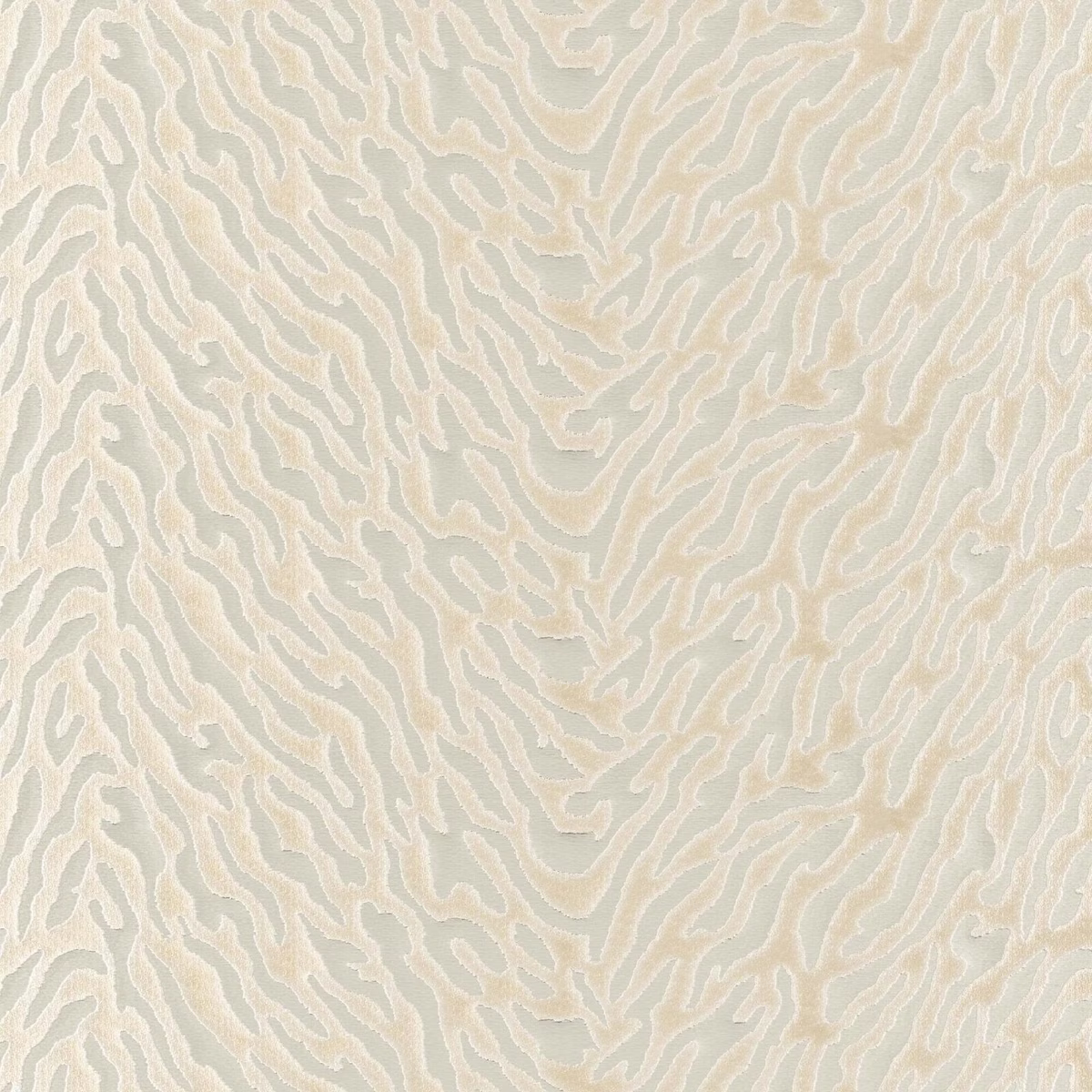 Pale Frost fabric with cream-edged, flowing organic lines over a cool blue-grey ground