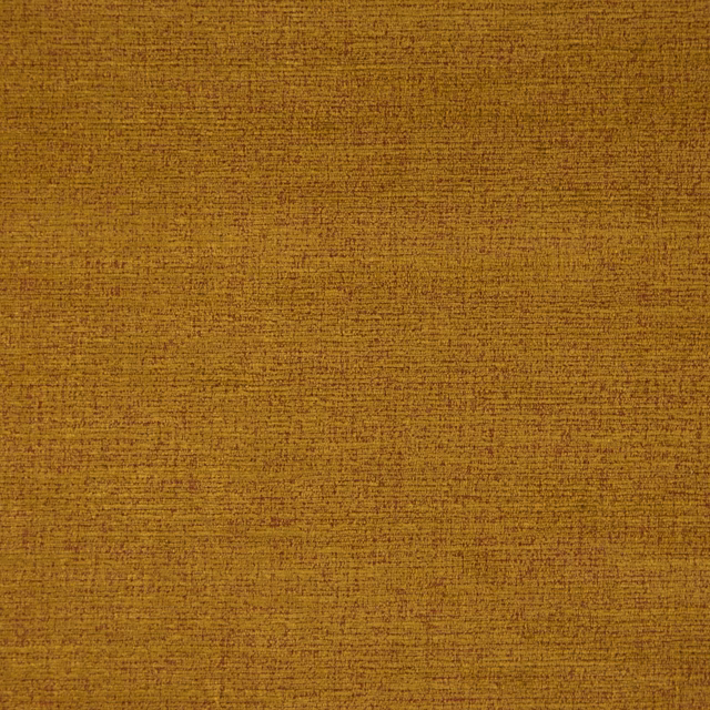 Close-up of warm spice ochre fabric with a fine horizontal woven texture