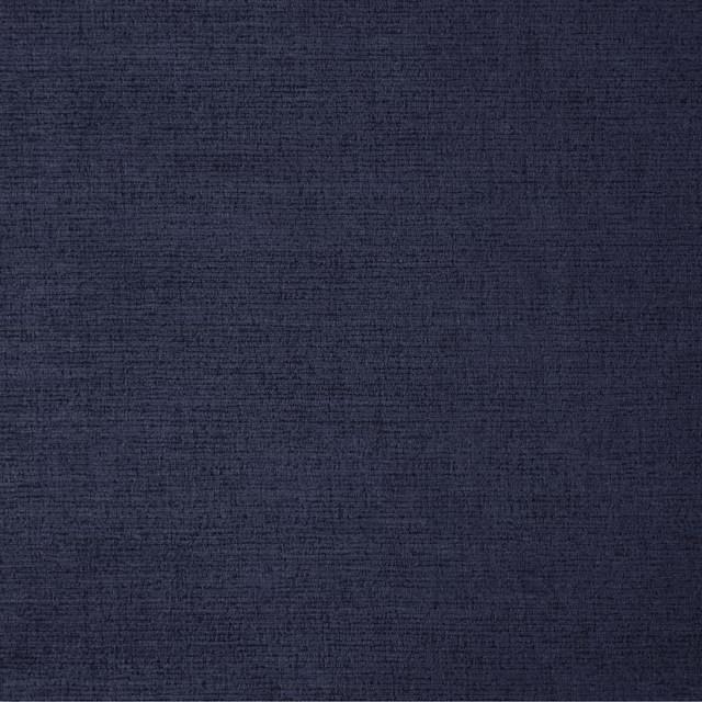 Close-up of deep midnight-blue woven fabric with fine charcoal texture and soft nap