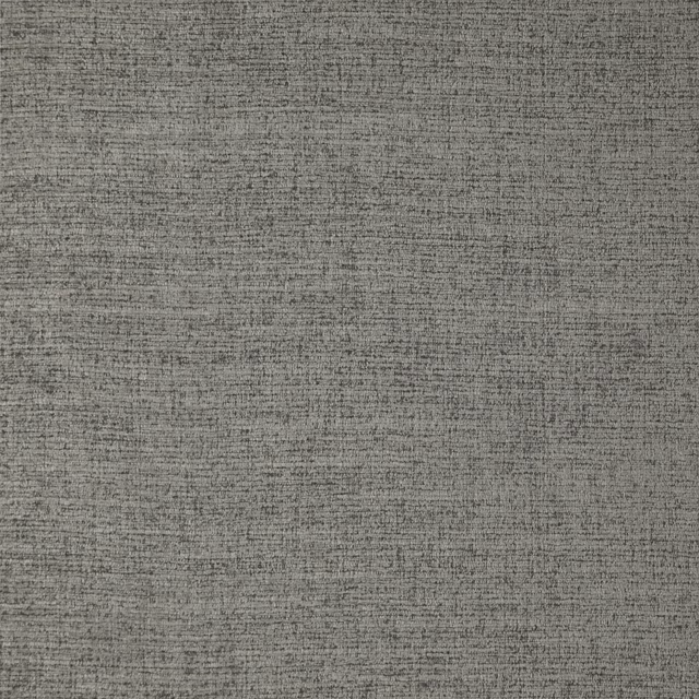 Close-up of Aluminium grey fabric with a fine, irregular horizontal woven texture