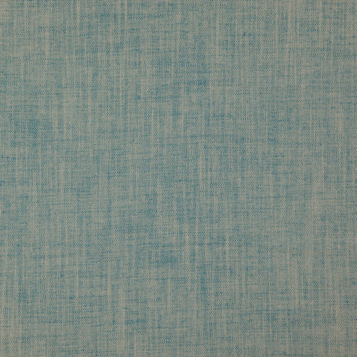 Muted kingfisher-teal woven fabric with fine grey-beige crosshatch texture