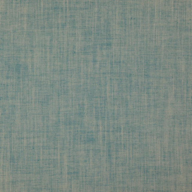 Muted kingfisher-teal woven fabric with fine grey-beige crosshatch texture