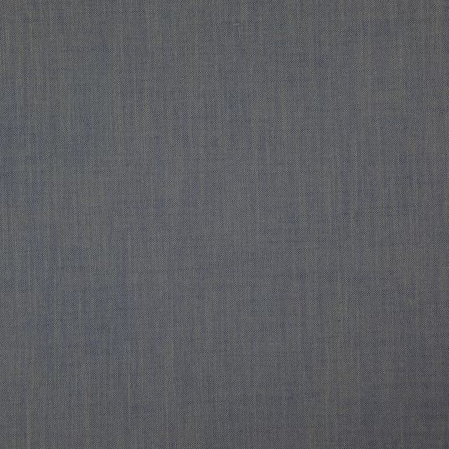 Close-up of fine blue-grey woven textile with subtle vertical tonal texture