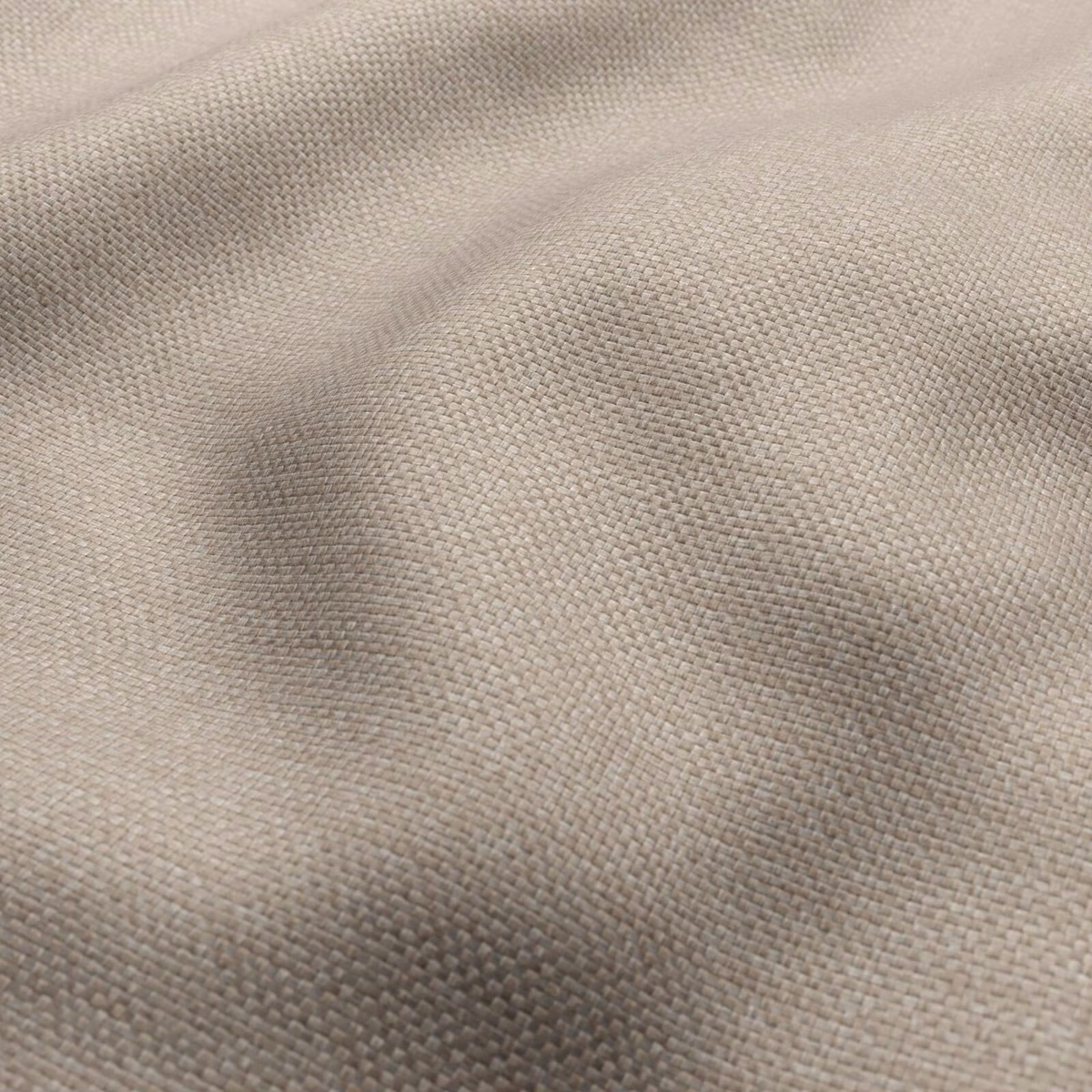 Close view of warm café taupe fabric with a fine, pebbled woven texture