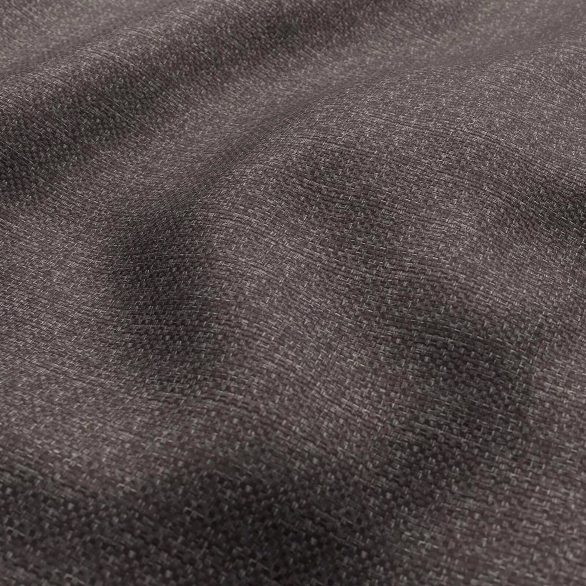 Close-up of dark taupe-brown Boisdale fabric with a softly pebbled woven texture