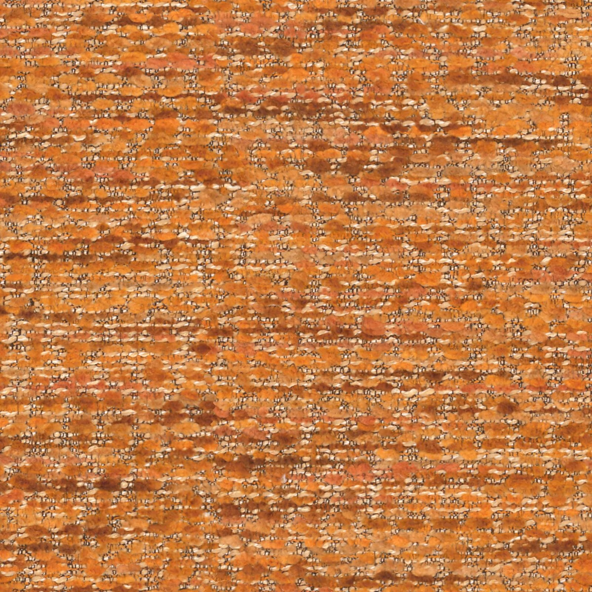 Burnt peach-orange woven surface with cream, tan and brown horizontal flecks